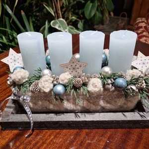 Adventi aszatli dísz kékkel - Meska.hu