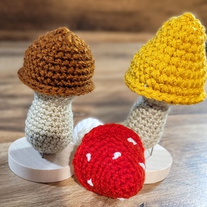 Horgolt gomba, Baba - mama, Babaszoba dekoráció, Baba névtábla, Horgolás, MESKA