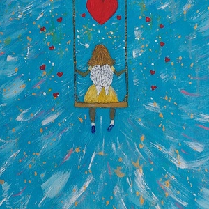 Egyedi festményekből készült képeslapok inspiráló üzenetekkel, Otthon & Életmód, Papír, írószer, Ajándékozás kellékei, Képeslap, üdvözlőlap, Festészet, Papírművészet, MESKA