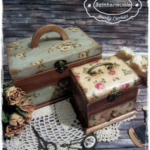 Fehér Szellőrózsák ládika - vintage ajándék / fiókos ékszertartó / emlék / tároló doboz / ballagás -  - Meska.hu