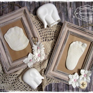 Törtfehér Vintage Képkeret A5 - fényképtartó / talplenyomat / képtartó / nászajándék / esküvő / fotózás / asztalszám kép -  - Meska.hu