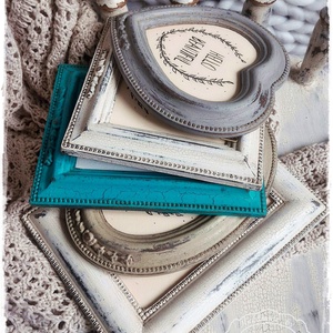 Képkeret Ovális - Vintage Zöld 10x15cm - otthon & életmód - dekoráció - Meska.hu