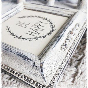 Képkeret 9x9 cm - Törtfehér Vintage négyzet (fényképtartó, baba kézlenyomat, esküvő, asztalszám, jegyes fotózás) - otthon & életmód - dekoráció - Meska.hu