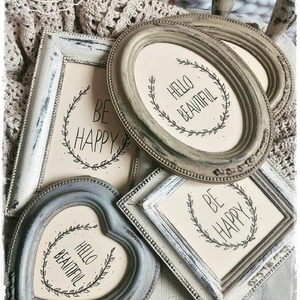 Képkeret Ovális - Törtfehér Vintage 10x15 cm (baba talplenyomat, kézlenyomat, nászajándék, esküvő, asztalszám, fotózás) - otthon & életmód - dekoráció - Meska.hu