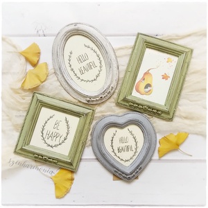 Képkeret Ovális - Vintage Zöld 10x15cm - otthon & életmód - dekoráció - Meska.hu