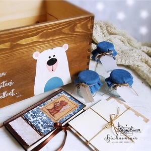 Emlékőrző faláda - Jegesmaci (névre szóló kincsesláda) - otthon & életmód - tárolás & rendszerezés - láda - Meska.hu