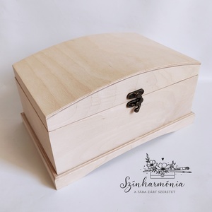 Natúr íves tetejű fadoboz, Kellékek & szerszámok, Hobby fa alapanyag, Doboz, Festészet, Decoupage, transzfer és szalvétatechnika, MESKA