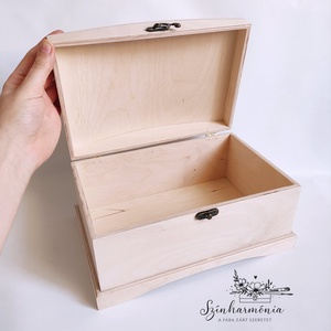 Natúr íves tetejű fadoboz - kellékek & szerszámok - hobby fa alapanyag - doboz - Meska.hu