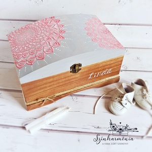 Emlékőrző fadoboz - Rózsa mandala, Otthon & Életmód, Tárolás & Rendszerezés, Doboz, Festett tárgyak, MESKA