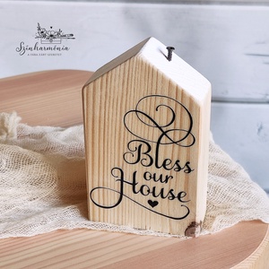 Dekorházikó kéménnyel - Édes Otthon (bless our house), Otthon & Életmód, Dekoráció, Dekoratív figurák és szobrok, Famegmunkálás, Festett tárgyak, MESKA