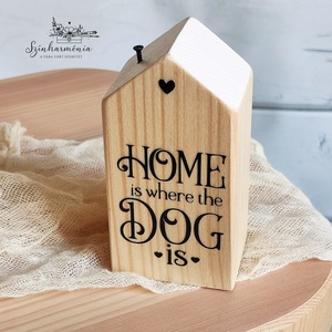 Dekorházikó kéménnyel - Édes Otthon (dog), Otthon & Életmód, Dekoráció, Dekoratív figurák és szobrok, Famegmunkálás, Festett tárgyak, MESKA