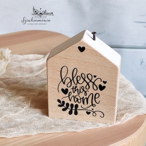 Dekorházikó kéménnyel - Édes Otthon (bless this home), Otthon & Életmód, Dekoráció, Dísztárgy, Famegmunkálás, Festett tárgyak, MESKA