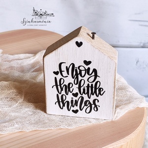 Dekorházikó kéménnyel - Édes Otthon (little things), Otthon & Életmód, Dekoráció, Dekoratív figurák és szobrok, Famegmunkálás, Festett tárgyak, MESKA