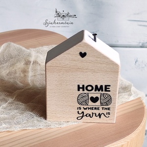 Dekorházikó kéménnyel - Édes Otthon (yarn), Otthon & Életmód, Dekoráció, Dekoratív figurák és szobrok, Famegmunkálás, Festett tárgyak, MESKA