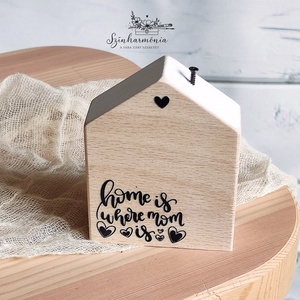 Dekorházikó kéménnyel - Édes Otthon (mom), Otthon & Életmód, Dekoráció, Dekoratív figurák és szobrok, Famegmunkálás, Festett tárgyak, MESKA