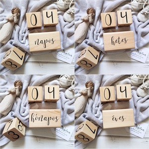 Mérföldkő kockák 4 db-os szettben (betűs fakocka) - játék & sport - Meska.hu