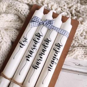 Adventi feliratos gyertyák csomagban - karácsony - adventi díszek - adventi gyertyadíszek és koszorúdíszek - Meska.hu