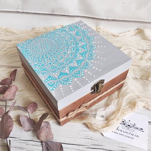 Ajándékdoboz szappannal - Tengerszem mandala - otthon & életmód - konyhafelszerelés, tálalás - konyhai tárolás - tea & kávé tárolás - Meska.hu