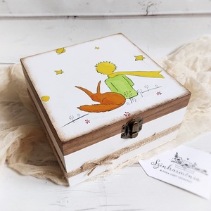 Ajándékdoboz szappannal - A kis herceg és a róka, Otthon & Életmód, Dekoráció, Asztal és polc dekoráció, Díszdoboz, Festett tárgyak, Decoupage, transzfer és szalvétatechnika, MESKA