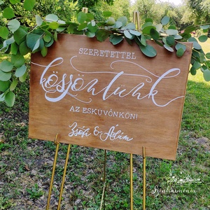 Köszöntő tábla nevekkel - Esküvői tábla (A2) - esküvő - dekoráció - tábla & jelzés - Meska.hu