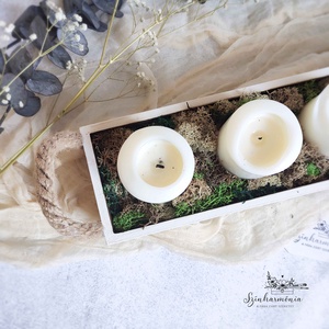 Natúr Advent - Tál kötélfogantyúval és gyertyákkal - karácsony - adventi díszek - adventi koszorú - Meska.hu