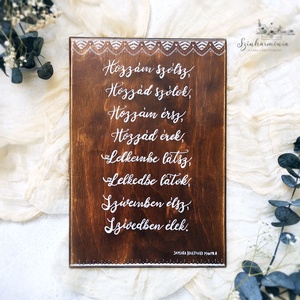 Szeretet Mantra - Esküvői tábla (A4) - esküvő - dekoráció - asztaldísz - Meska.hu