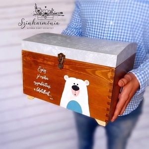 Emlékőrző faláda - Vuk (névre szóló kincsesláda) - otthon & életmód - tárolás & rendszerezés - láda - Meska.hu