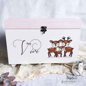 Emlékőrző faláda - Őzikék (névre szóló kincsesláda és tárolóláda) - játék & sport - Meska.hu