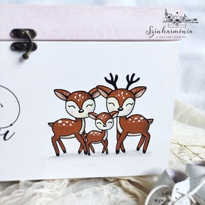 Emlékőrző faláda - Őzikék (névre szóló kincsesláda és tárolóláda) - játék & sport - Meska.hu