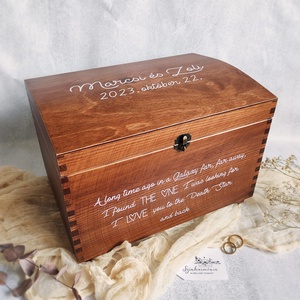 Emlékőrző faláda - Leia és Han Solo (névre szóló kincsesláda) - esküvő - emlék & ajándék - doboz - Meska.hu