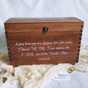 Emlékőrző faláda - Leia és Han Solo (névre szóló kincsesláda) - esküvő - emlék & ajándék - doboz - Meska.hu