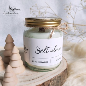 Sült Alma - szójagyertya 40/50h - otthon & életmód - gyertya, illat, aroma - gyertya - Meska.hu