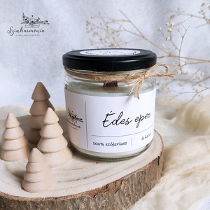 Édes Eper - szójagyertya 40/50h - otthon & életmód - gyertya, illat, aroma - gyertya - Meska.hu