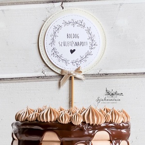 Térhatású tortabeszúró - Boldog születésnapot (koszorú), Otthon & Életmód, Konyhafelszerelés, tálalás, Sütés, főzés, Sütidísz, Papírművészet, Mindenmás, MESKA