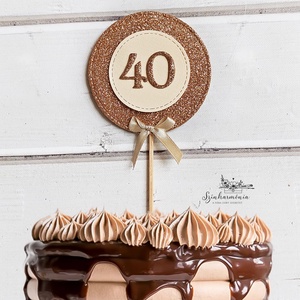 Térhatású tortabeszúró - Arany csillám és krém (40-es), Otthon & Életmód, Konyhafelszerelés, tálalás, Sütés, főzés, Sütidísz, Papírművészet, Mindenmás, MESKA