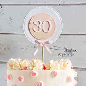 Térhatású tortabeszúró - Fehér csillám és púder (30-as), Otthon & Életmód, Konyhafelszerelés, tálalás, Sütés, főzés, Sütidísz, Papírművészet, Mindenmás, MESKA