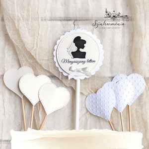 Térhatású tortabeszúró - Menyasszony lettem (lánybúcsú), Otthon & Életmód, Konyhafelszerelés, tálalás, Sütés, főzés, Sütidísz, Papírművészet, Mindenmás, MESKA