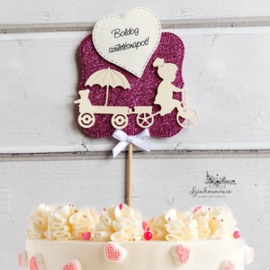 Térhatású tortabeszúró - Bicikliző kislány, Otthon & Életmód, Konyhafelszerelés, tálalás, Sütés, főzés, Sütidísz, Papírművészet, Mindenmás, MESKA