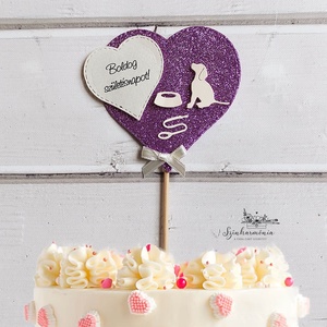 Térhatású tortabeszúró - Kutyus tálkával, Otthon & Életmód, Konyhafelszerelés, tálalás, Sütés, főzés, Sütidísz, Papírművészet, Mindenmás, MESKA