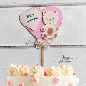 Térhatású tortabeszúró - Lányos játékmaci, Otthon & Életmód, Konyhafelszerelés, tálalás, Sütés, főzés, Sütidísz, Papírművészet, Mindenmás, MESKA