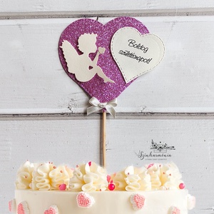 Térhatású tortabeszúró - Kislány angyal, Otthon & Életmód, Konyhafelszerelés, tálalás, Sütés, főzés, Sütidísz, Papírművészet, Mindenmás, MESKA