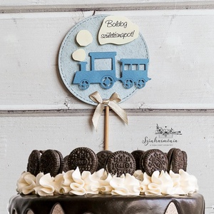 Térhatású tortabeszúró - Vonat, Otthon & Életmód, Konyhafelszerelés, tálalás, Sütés, főzés, Sütidísz, Papírművészet, Mindenmás, MESKA