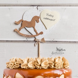 Térhatású tortabeszúró - Hintaló, Otthon & Életmód, Konyhafelszerelés, tálalás, Sütés, főzés, Sütidísz, Papírművészet, Mindenmás, MESKA