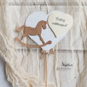 Térhatású tortabeszúró - Hintaló - otthon & életmód - konyhafelszerelés, tálalás - sütés, főzés - sütidísz - Meska.hu