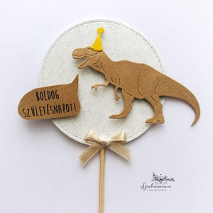 Térhatású tortabeszúró - T-rex - otthon & életmód - konyhafelszerelés, tálalás - sütés, főzés - sütidísz - Meska.hu