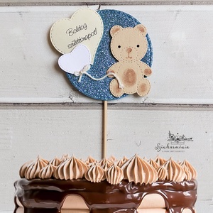 Térhatású tortabeszúró - Fiús játékmaci, Otthon & Életmód, Konyhafelszerelés, tálalás, Sütés, főzés, Sütidísz, Papírművészet, Mindenmás, MESKA