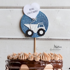 Térhatású tortabeszúró - Dömper, Otthon & Életmód, Konyhafelszerelés, tálalás, Sütés, főzés, Sütidísz, Papírművészet, Mindenmás, MESKA