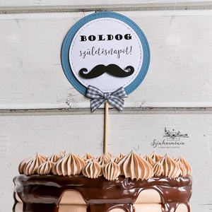 Térhatású tortabeszúró - Bajusz, Otthon & Életmód, Konyhafelszerelés, tálalás, Sütés, főzés, Sütidísz, Papírművészet, Mindenmás, MESKA