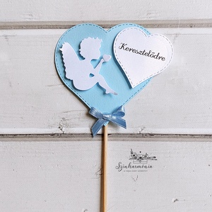 Térhatású tortabeszúró - Keresztelőre fiú angyal - otthon & életmód - konyhafelszerelés, tálalás - sütés, főzés - sütidísz - Meska.hu