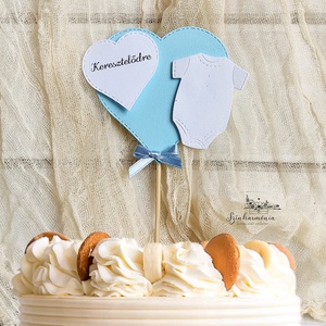 Térhatású tortabeszúró - Keresztelőre fiús babaruha, Otthon & Életmód, Konyhafelszerelés, tálalás, Sütés, főzés, Sütidísz, Papírművészet, Mindenmás, MESKA